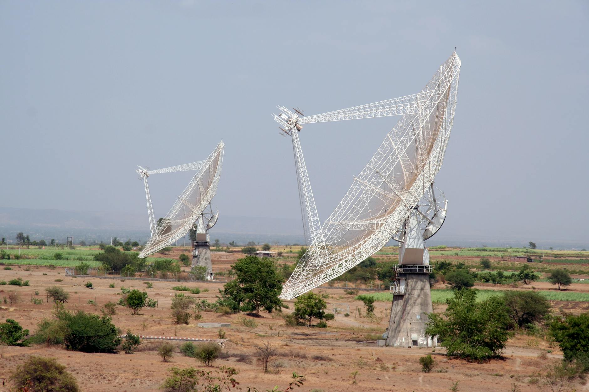 large antennas on a field